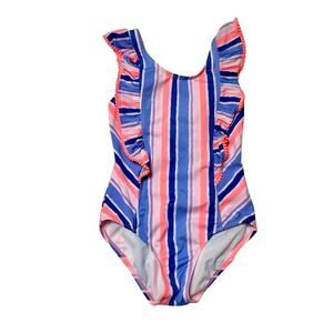 Cat & Jack One Piece Ruffle Pom Swim Suit Size 7/8
